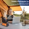 Luxxflour Portable Rechargeable Camping Fan with LED Light, 4 Speeds