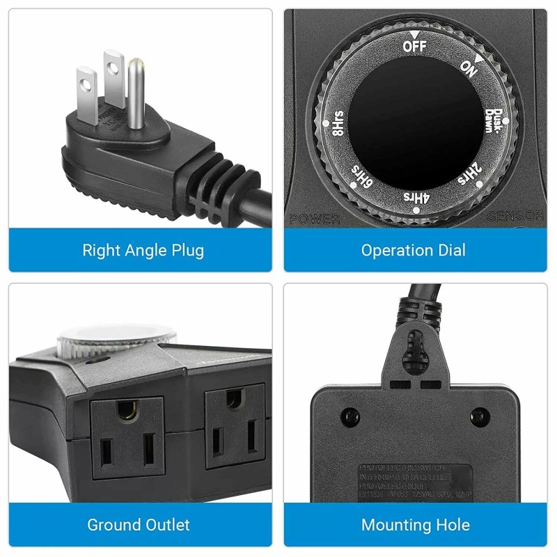 DEWENWILS Digital Outdoor Timer Waterproof Plug in Light Timer Switch