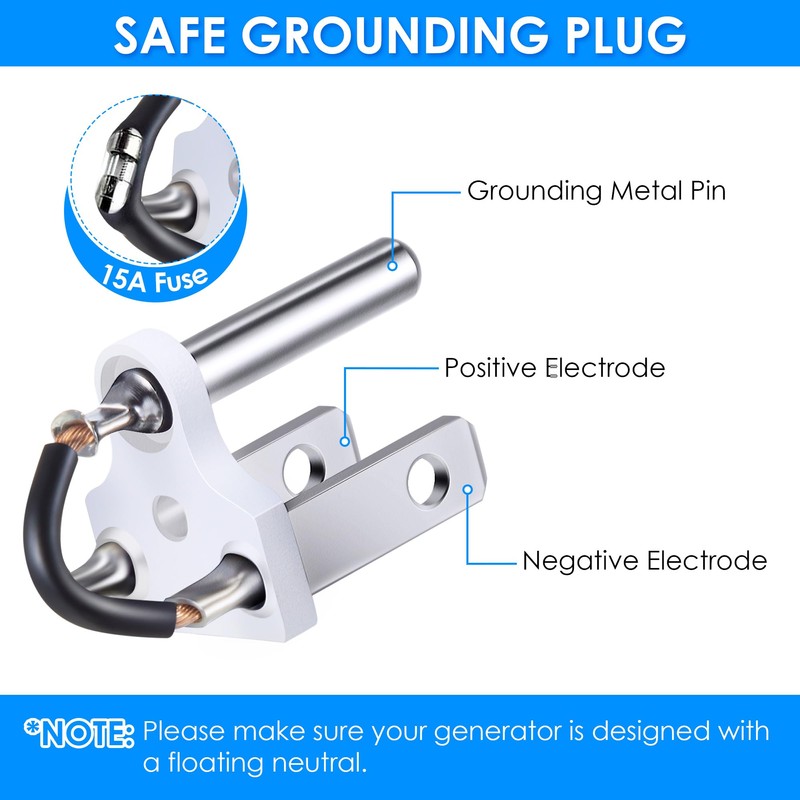 Dreyoo Neutral Ground Bonding Plug for Portable Inverter Generator, Grounding