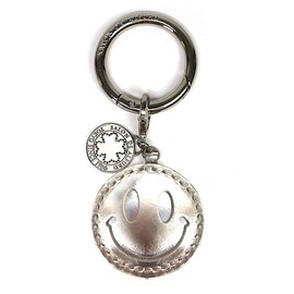 Salon de Alphard Smile Nico-chan Women's Bag Charm Keychain Made in Italy Cowhide Leather, Cute, Made in Japan, gold