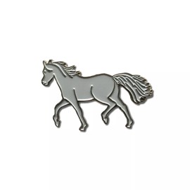GBJUK Grey Horse Enamel Pin Badge Lapel