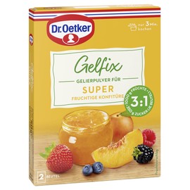 Dr. Oetker Gelfix Super 3:1, 8 Pack, 8 x 50 g (2 Bags 25 g each), Gelling Powder for Super Fruity Jams, Traditional Gelling Agent, Jams, Jams & Jellies, Vegan
