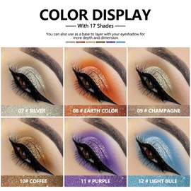 Anglicolor Eyeshadow,Liquid Glitter Eyeshadow,Highly Pigmented Glitter Gel Diamond Eyeshadow, Liquid Eyeshadow & Eyeliner Blendable Shimmer Eyes Makeup,Vegan (#7 Silver)