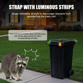 Trash Can Locks for Animals, 2 Pack Adjustable Garbage Can Locks with Reflective Strips, Trash Bin Locks for Animals, Raccoon and Animal Proof, Prevent Odor from Spreading, Fits Multiple Sizes Cans