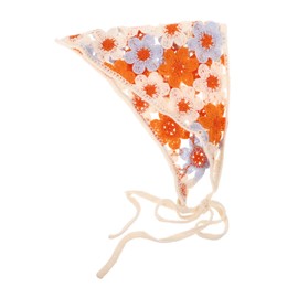 Baluue Crochet Hair Bandana Headscarf for Women Knitted Floral Pattern Headband Stylish Hair Accessories for Everyday Wear for Parties Travel and Casual Outfits