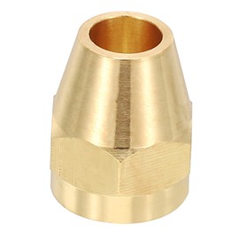 PATIKIL 3/8" Brass Flare Nut, 45 Degree Short Flare Tube Fitting Pipe Fittings for Air Conditioner, Water, Air, Oil, Gas Line, Brass Tone