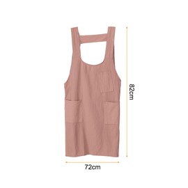 sourcing map Cotton Chef Aprons 80x60cm Cross Back Kitchen Cooking Apron with 4 Pockets for Men Women Chef, Pink