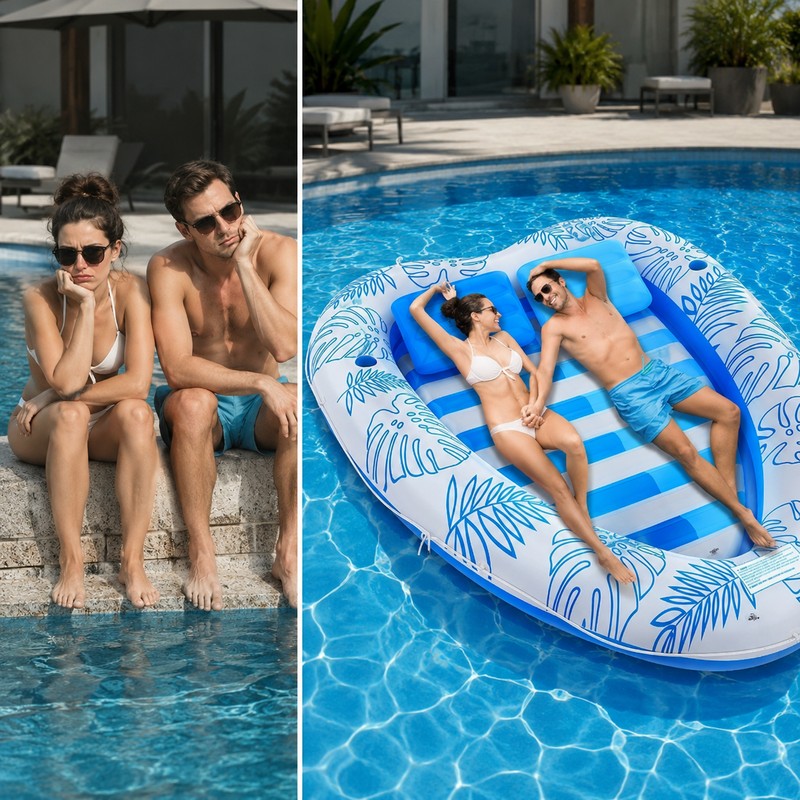 Heart-Shaped Inflatable Pool Lounger for Adults – Oversized PVC Floating