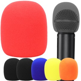 6 Packs Mic Pop Filter for Handheld Mics,Windscreen Foam Cover for Ball-Type Microphone Reduce Plosive Wind Noises with Different Color by YOUSHARES