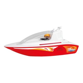 Lena BOAZZ Fire Boat 36 cm, Toy Boat Suitable for Indoor and Outdoor Use, for Children from 2 Years, Cabin to Open, Two Seats Plus Toy Figure, Red