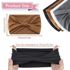 4Pcs Headbands, Headbands for Women's Hair Hair Bands for Women Wide Headband for Women Hair Scarf Elastic Headbands Wide Soft Ladies Headband Boho Headband…