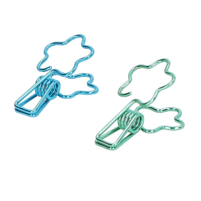 100 Pcs Binder Clips Hollow Cute Flower Shape Sturdy Metal