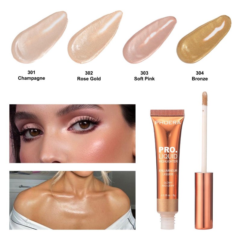 ONEKLIK Phoera Dewy Liquid Highlighter Wand – 302 Rose Gold,