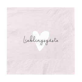 Graphic Workshop Napkins with Saying | Pack of 20 | 12.5 x 12.5 cm | Pink | Lieblingsgäste