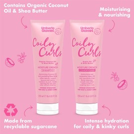 Umberto Giannini Coily Curls Shampoo & Conditioner Set - Vegan & Cruelty Free Moisturising Shampoo & Conditioner Duo for Curly Hair