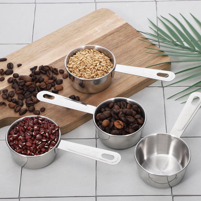 4 Pcs 1/3 Cup Measuring Cup, 1/3Cup Scoop Stainless Steel