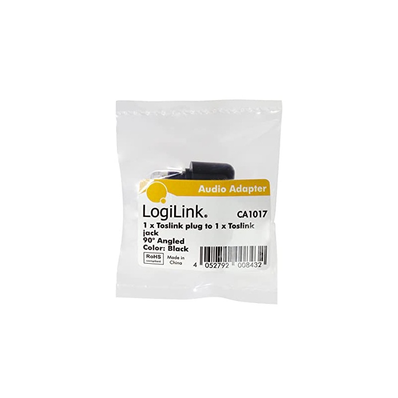 LogiLink CA1017 90 Degree Toslink Male to Female Audio Adapter
