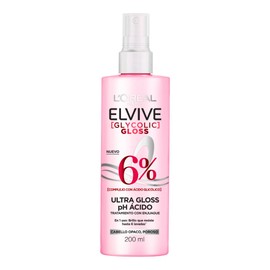 L'Oréal Paris Elvive Tratamiento Ultra Gloss Glycolic Gloss, con Ácido Glicólico para un pelo más brillante y visiblemente sano, 200ml