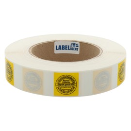 Labelident Cable Test Badges 25 x 70 mm for Cable Diameter 7.5 to 16.5 mm - Tested according to VDE/Next Test Date - 1,000 Test Badges on Roll 2024-2029, Vinyl Yellow/Black
