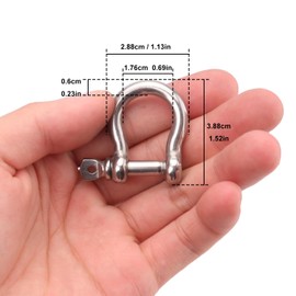 Biugaaufai 40 PCS 1/4 Inch D Ring Shackles, 304 Stainless Steel Anchor Shackle Lock, 6 mm Screw Pin Anchor Shackles for Towing, Trailer Chain Shackle for Industrial, Outdoor, Vehicle Recovery, M6