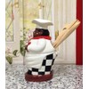 ACK Happy Bistro Chef Hand Painted Ceramic Utensil Jar, Utensil