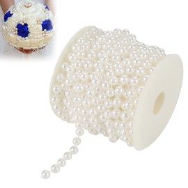 Pearl Garland White, 10 m Pearl Chain Pearl Necklace Decoration, Pearl Ribbon Pearl Garland Wedding Pearl String for Curtains Made of Pearls Decoration for Crafts