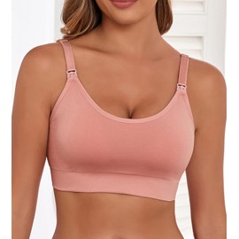 Suekaphin 5Pack Seamless Nursing Bra Women Maternity Breastfeeding Pregnancy Support Full Coverage Bralette Padded Cups,Medium,Sort N-C