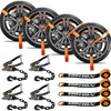 IBITION 4 Pack Car Tie Down Straps for Trailers with