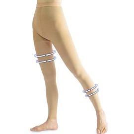 beister Medical Compression Pantyhose for Women Men, 20-30mmHg Graduated Support Footless Waist High Tights