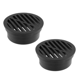 Antrader Round Drainage Grate Cover, 2-Pack Plastic Sewer Drain Cover Fits 3” Pipes, for Outdoor Yard Pipe Lawns Walkways Roof Balcony(Black)