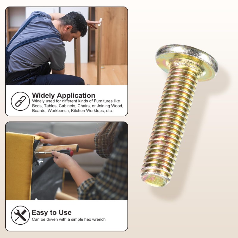 METALLIXITY Flat Head Hex Socket Cap Screws Bolts(M6-1x55) 5Pcs, Steel