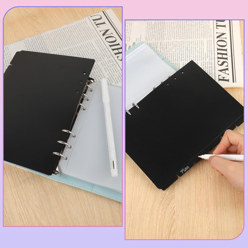 Jeffdad 6 Ring Binder Dividers Set, 6 Tabs, A5 Insertable