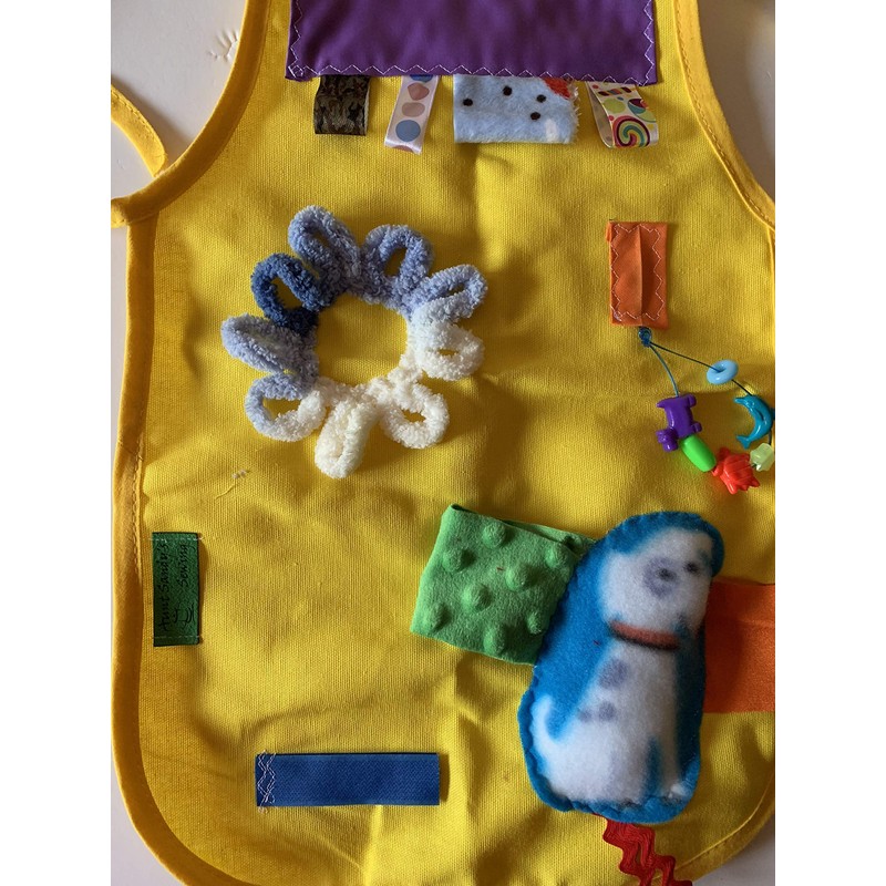 Child Fidget Apron, tactile apron, toddler apron, washable, play therapy,