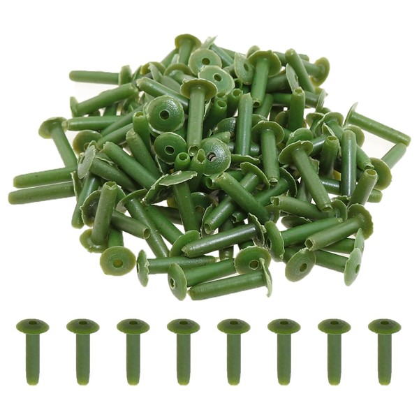 heyous 100PCS Green Plastic Artificial Bouquet Nails Tray Base Spiral