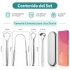 Janety Limpiador de Lengua de Acero Inoxidable, Set de 4