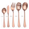 Matte Rose Gold Serving Set，SHARECOOK 5-Piece 18/0 Stainless Steel Large