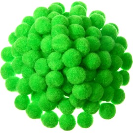 Shappy 500 Pieces 1 Inch Pom Pom Crafts Balls for DIY Creative Pompoms Decorations Project Hobby Supplies Party Decorations(White, Fruit Green, Red)
