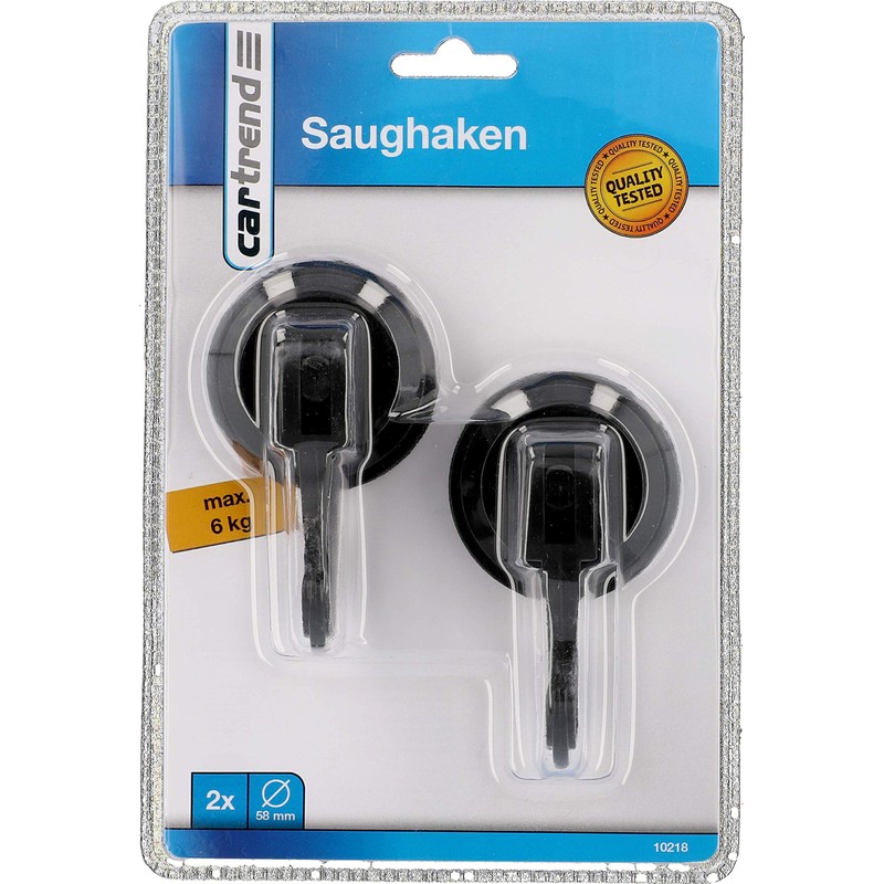 Cartrend Caravan 10218 Suction Cup Hooks 6 kg for Camping,