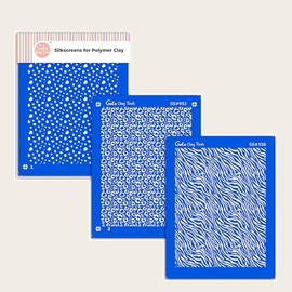 GOTO CLAY TOOLS 2 layer Leopard Silk Screen, One layer zebra silkscreen for polymer clay earring making SSCMB-10