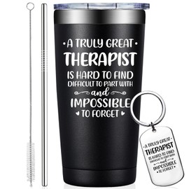 Grifarny Therapist Gifts Mental Health - Physical Therapist Gifts for Women - Christmas, Therapy Gifts for Therapist - A Great Therapist is Hard to Find - Therapist Tumbler Cup 20oz