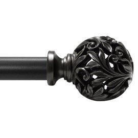 Oil Rubbed Bronze Curtain Rods 36 to 88 inches (3-7.3 ft), 1 Inch Diameter Adjustable Heavy Duty Curtain Rods with Decorative Openwork Carved finials for Home Decorative Curtain Rods