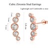 Sterling Silver Stud Earrings for Women, Cubic Zirconia Ear Curve