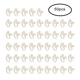 50Pcs/Set Polish Gel Nail Chart Ring, Flower Butterfly Manicure Tip for Nail Art Color Display Tool Natural Color Display Ring For False Nail Art Polish Gel Tips Nail Display Ring (Beige Butterfly)