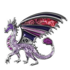 DOWAY Broche de dragón esmaltado para mujer, diseño de dragón, Metal Esmalte Metal, arenisca