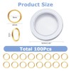 Hobbspring 100Pcs Metal Stitch Markers 18K Gold Plaetd Round Knitting