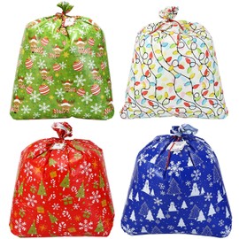 JOYIN 8 PCs Christmas Jumbo Big Gift Bags Heavy Duty 36” x 44” with Gift Tags for Large Gifts, Christmas Season, Gift Giving, Holiday Presents or Decorations