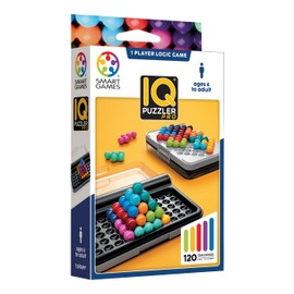 SmartGames IQ Puzzler Pro | Boost Logic and Problem Solving Skills | Level Up with 120 2D and 3D Challenges from Easy to Expert | Great for Ages 6 - Adult | A Fun Travel Game in a Portable Case