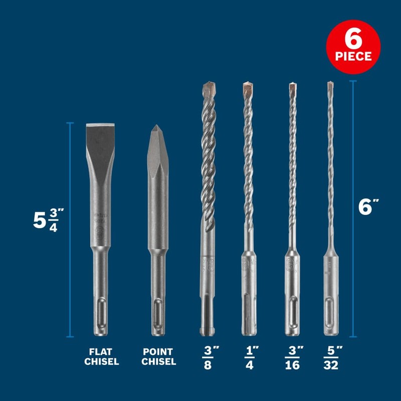 Bosch HCST006 6 pc. SDS-Plus® Bulldog™ Rotary Hammer Bit Set