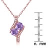 Plata de Ley Chapados en oro rosa imitación Gemstone redondo