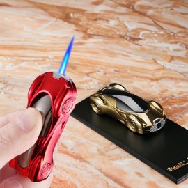 Creative Windproof Lighter, Red Sports Car Lighter, Cool Lighter, Butane Torch Lighter, Soft Flame Torch Lighter, Adjustable Butane Lighter, Unique Men's Lighter, Women's Lighter Gift (No Gas)-Red